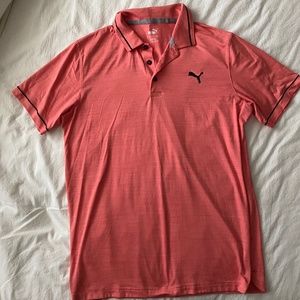 Puma Golf CLOUDSPUN Monarch Men's Golf Polo Shirt - Coral, Size M